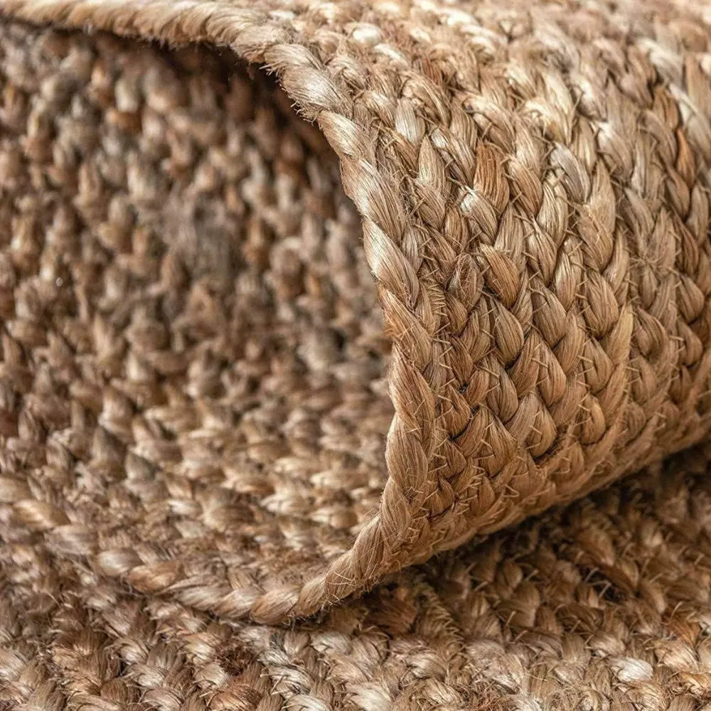 Alfombra redonda tejida de yute 100cm.