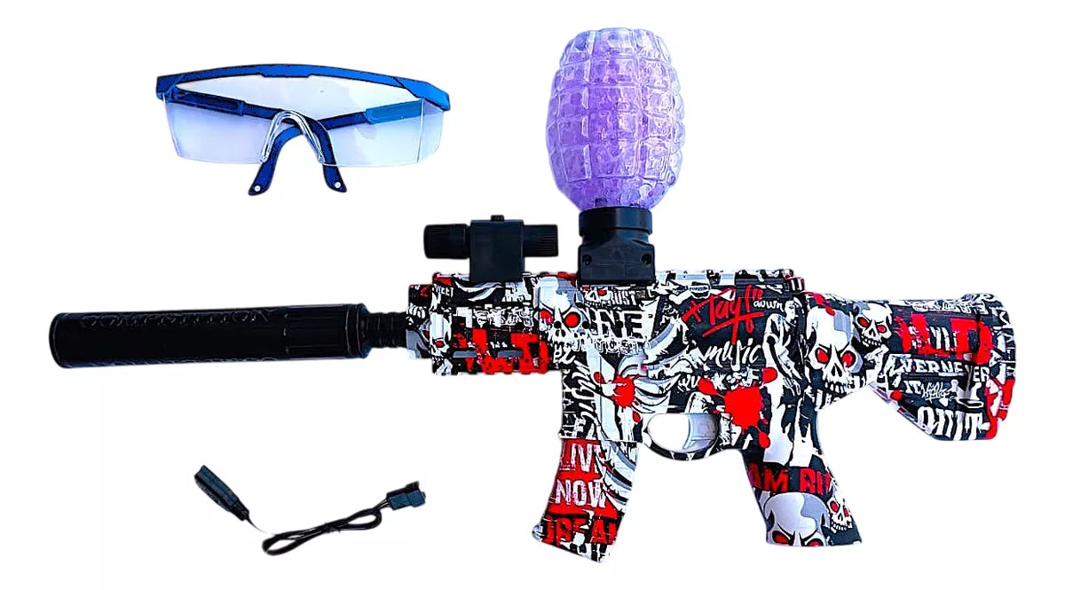 Pistola Hidrogel AK47 con Silenciador, Láser y Lentes