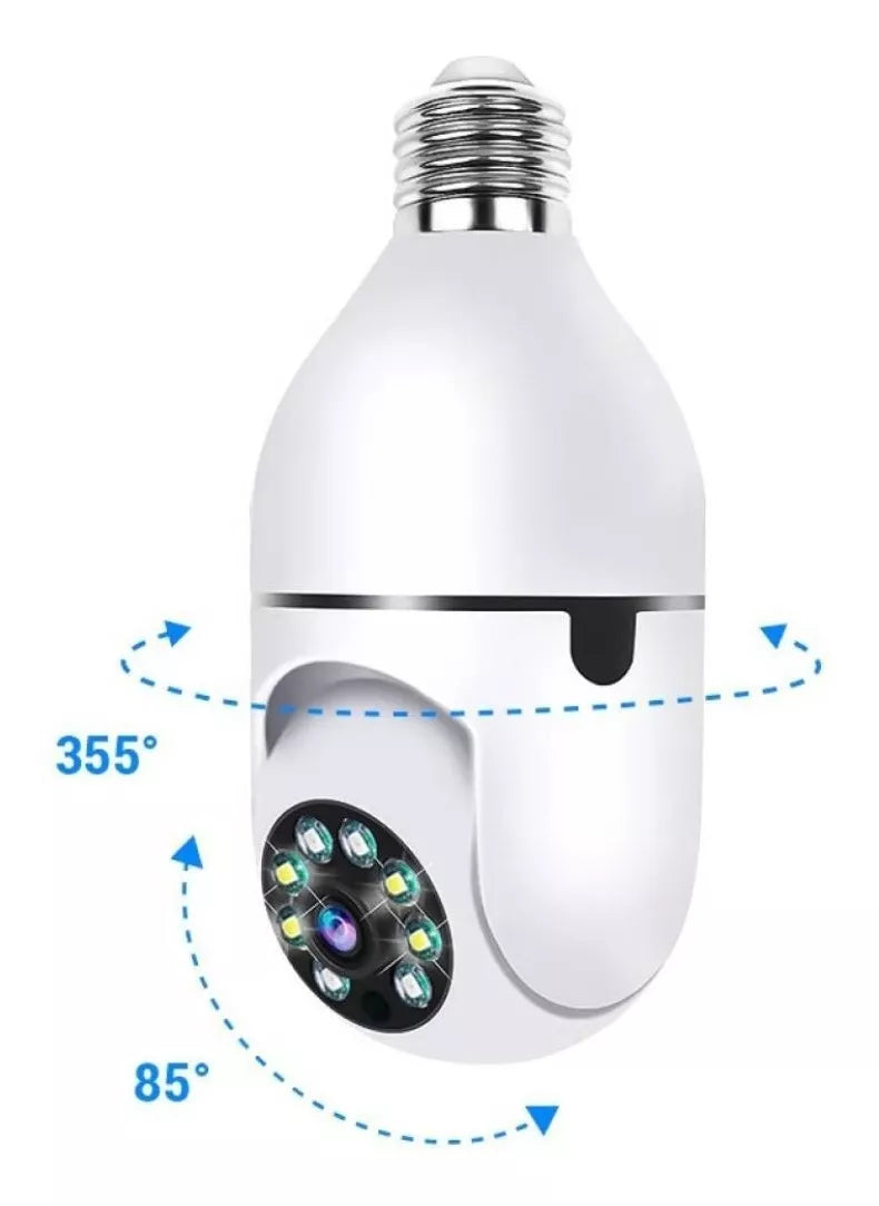 Lámpara Cámara De Seguridad Wifi Full Hd 360° 1080P