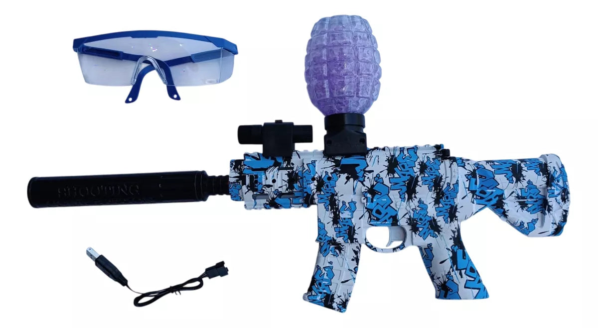 Pistola Hidrogel AK47 con Silenciador, Láser y Lentes