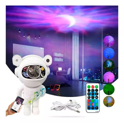 Proyector Y Parlante Bluetooth Astronauta Galaxias