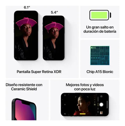 iPhone 13 6,1'' 5G 4gb 128gb NEGRO - REFURBISHED