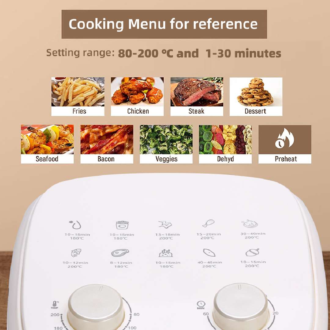 Freidora Sin Aceite Marvo Haf-031 Blanco