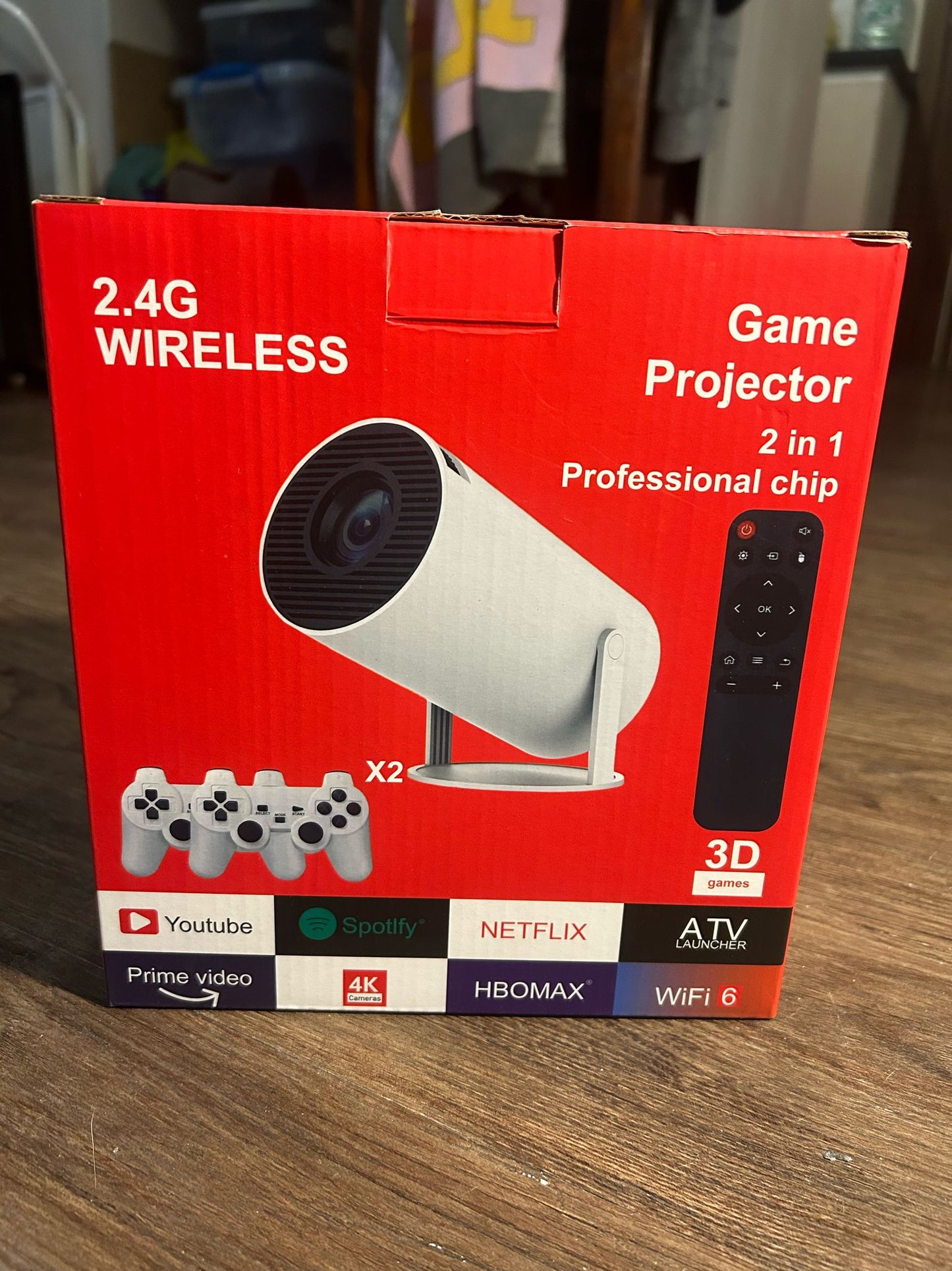 Proyector 4K HD + TV Box + Consola de juegos