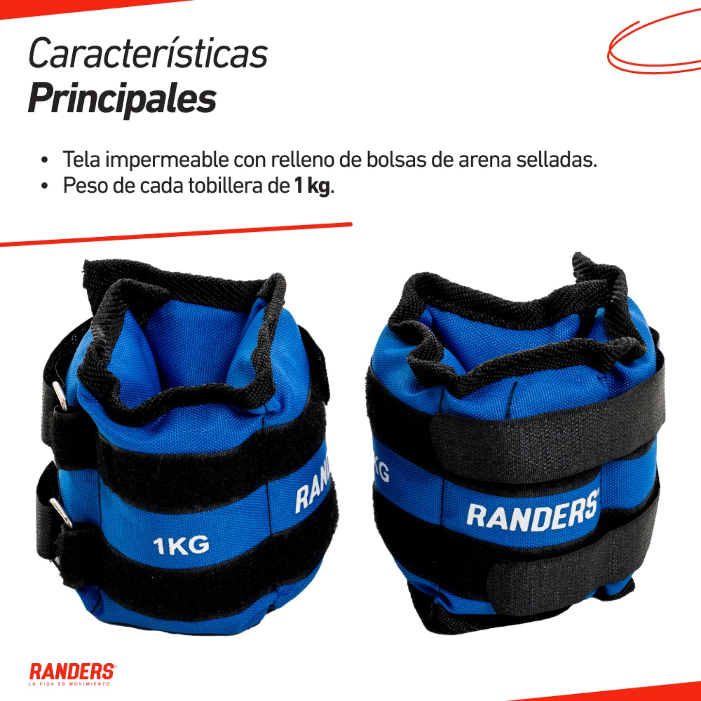 Par De Tobilleras / Muñequeras 1KG - Randers