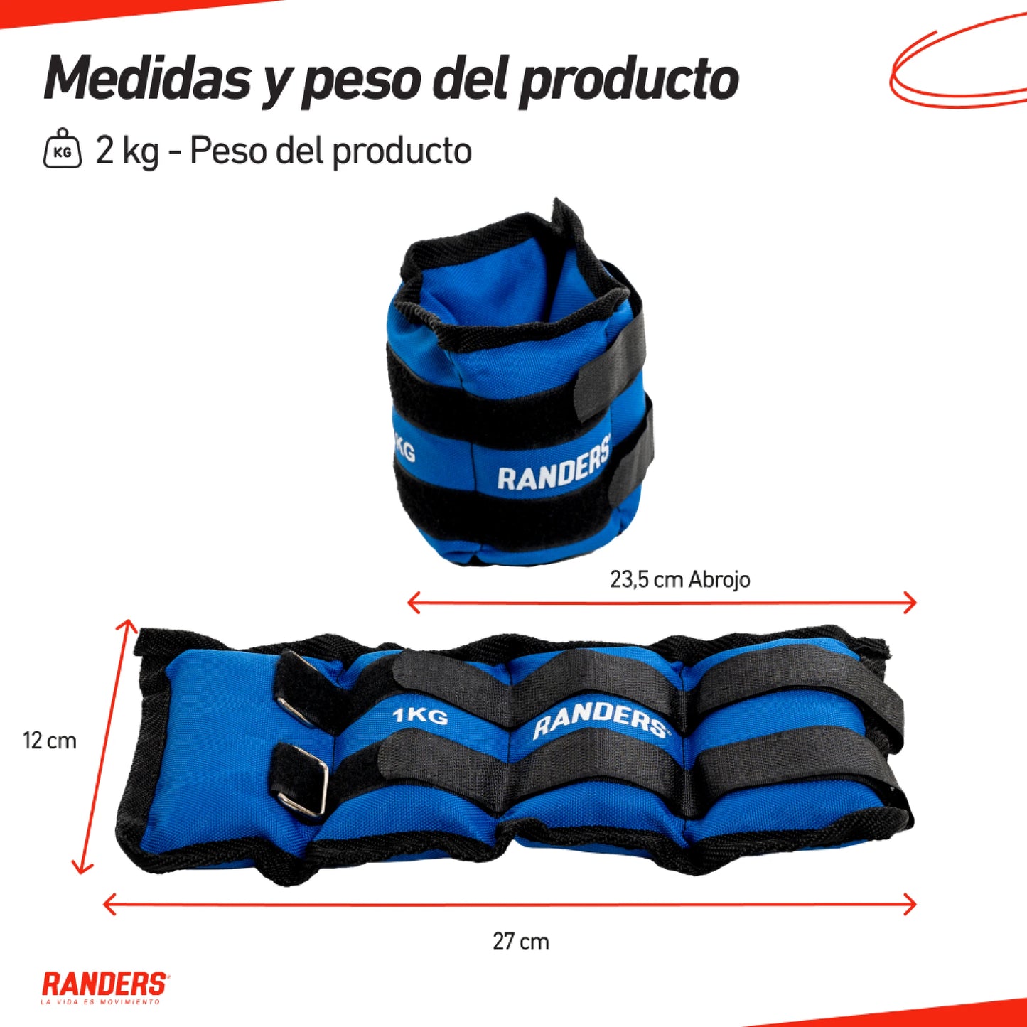 Par De Tobilleras / Muñequeras 1KG - Randers