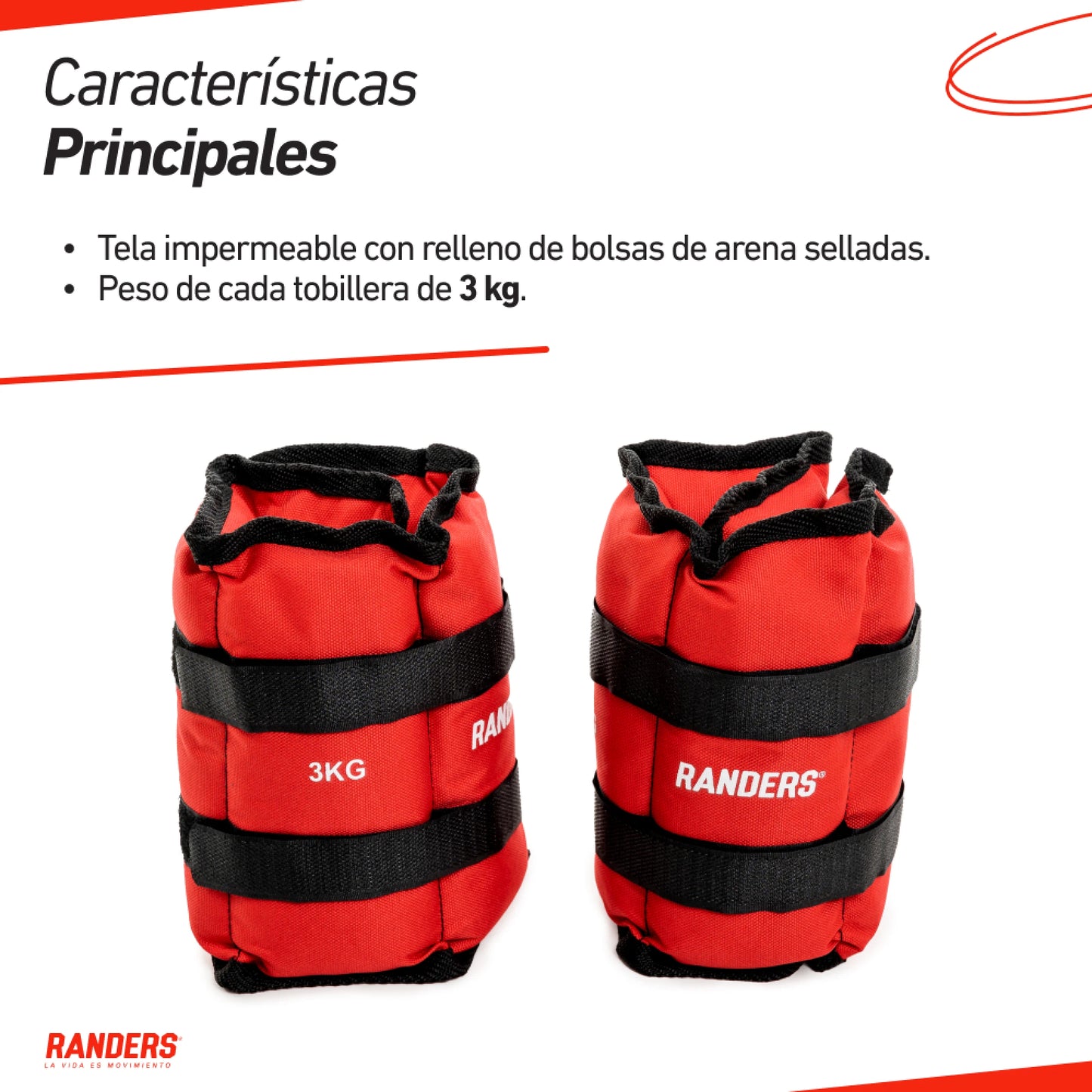 Par De Tobilleras / Muñequeras 3KG - Randers
