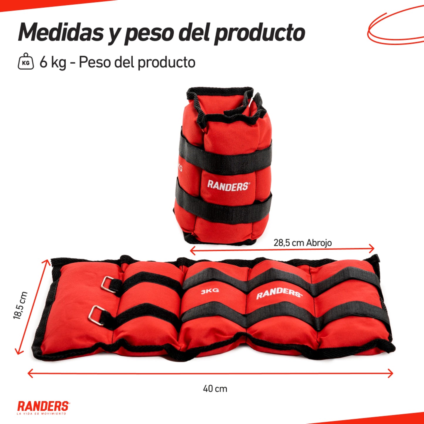 Par De Tobilleras / Muñequeras 3KG - Randers
