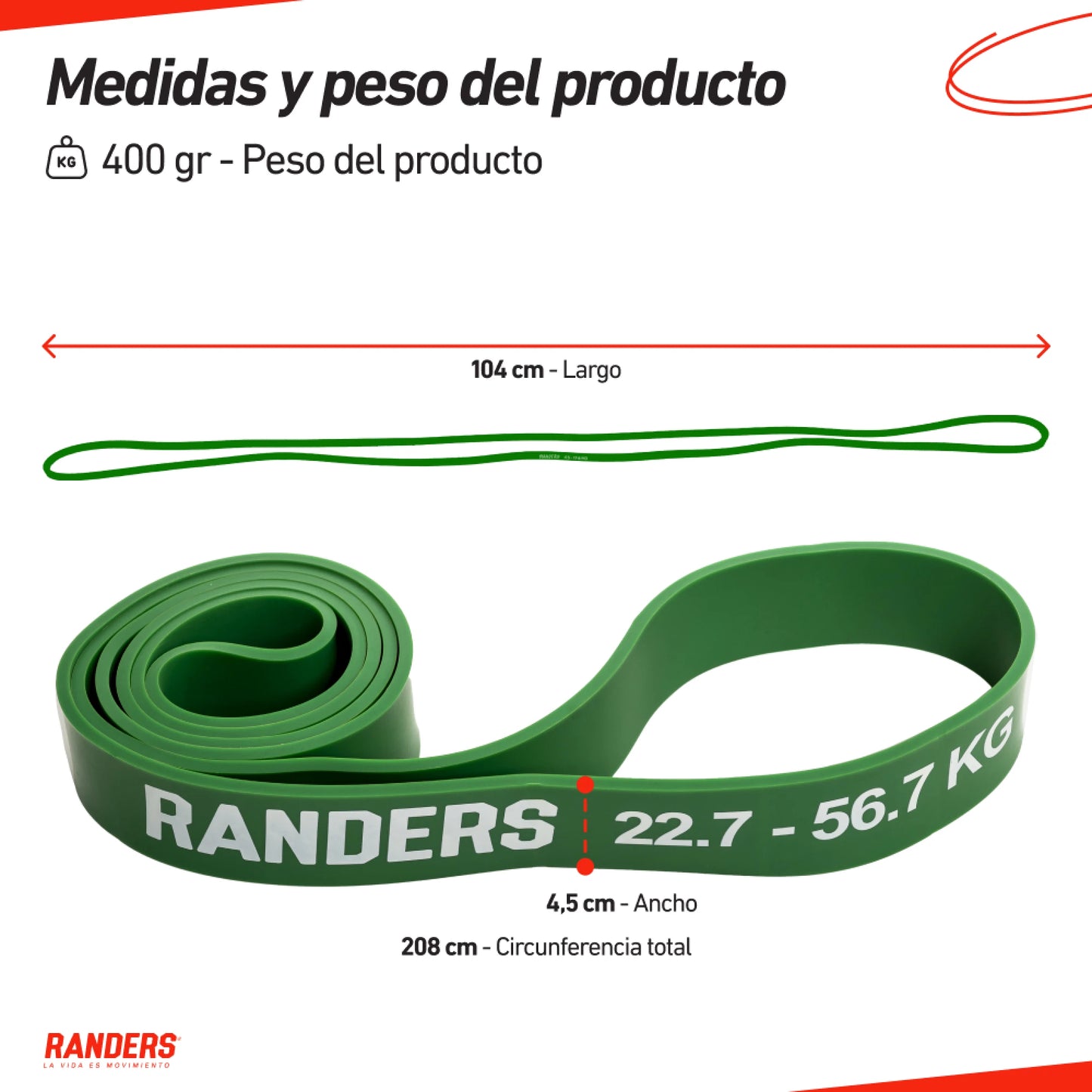 Powerband Elástica Negra 45mm