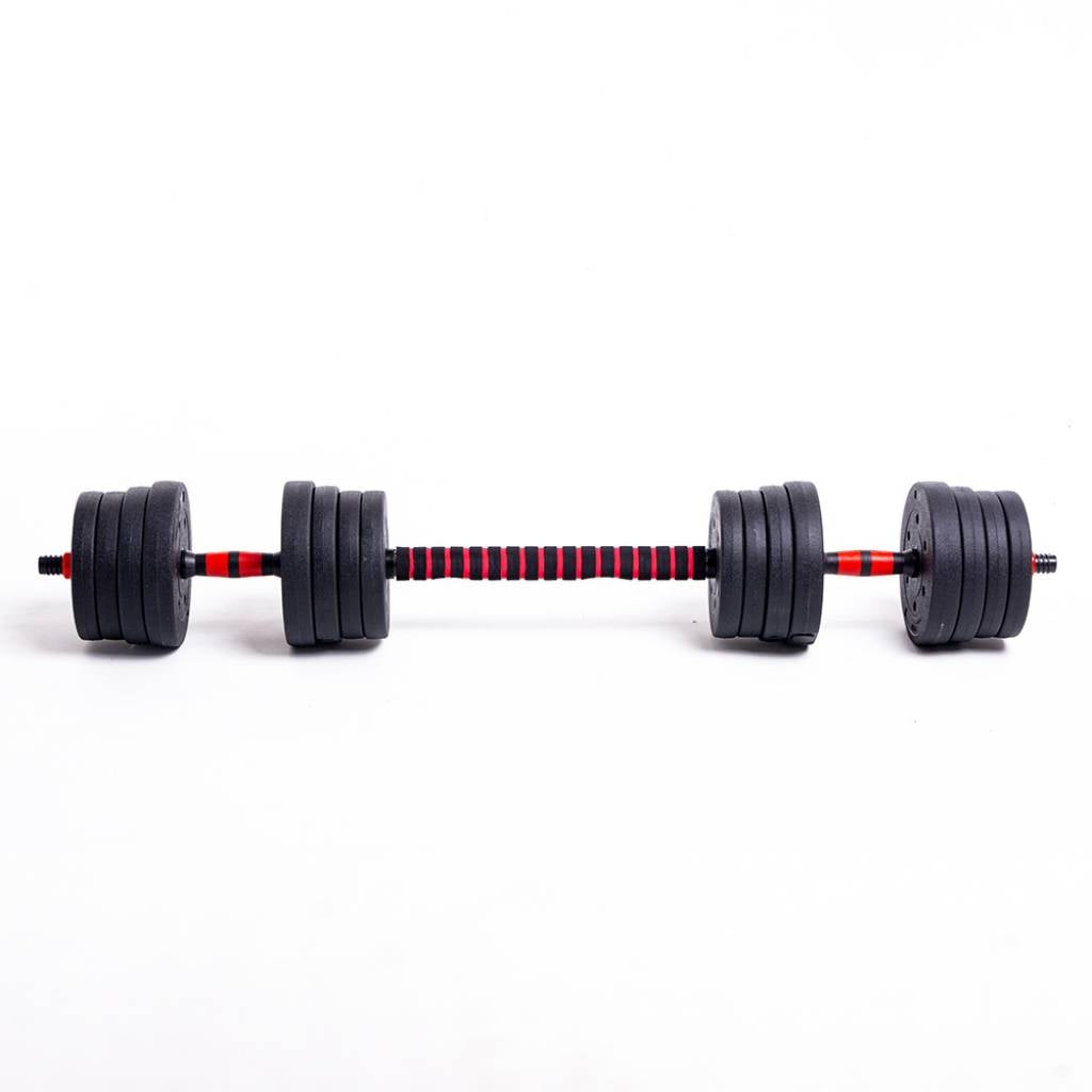 Set De 2 Mancuernas + Barra 3 En 1 + 25 Kg En Pesas Randers