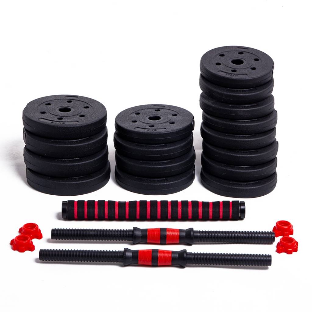 Set De 2 Mancuernas + Barra 3 En 1 + 25 Kg En Pesas Randers