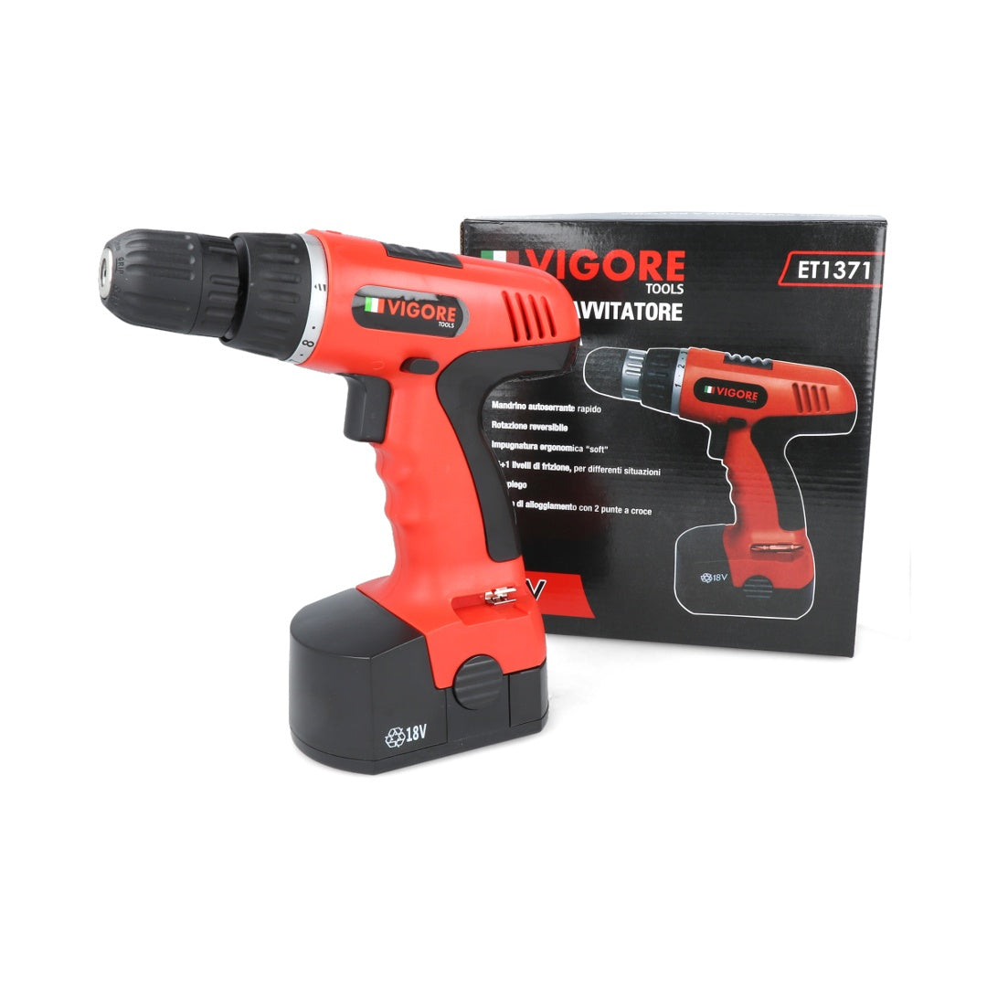 Atornillador Eléctrico 18V con Batería Recargable - VIGORE