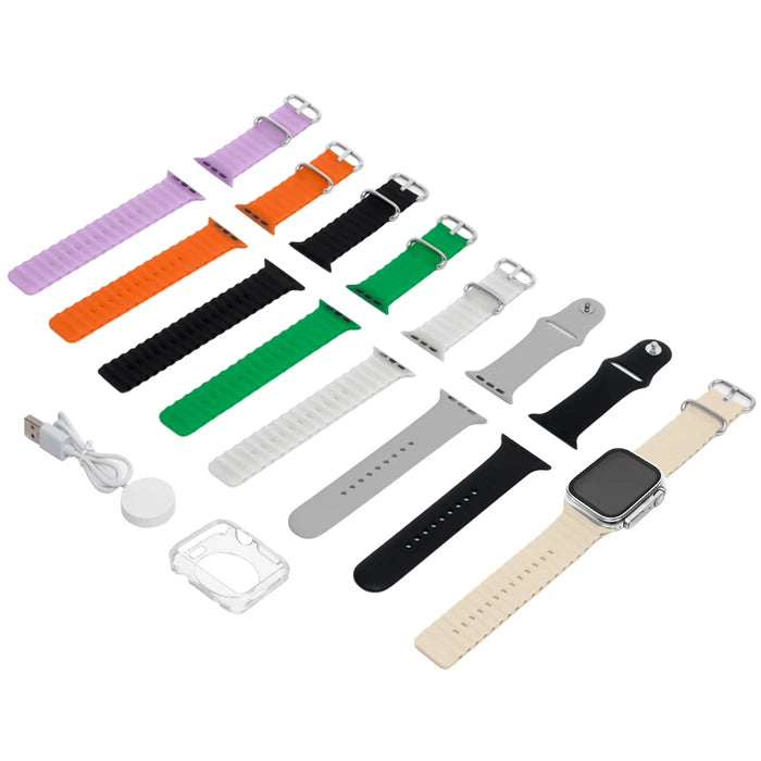Set 8 en 1 ULTRA17 | Smartwatch + Funda + Cargador + 8 Mallas