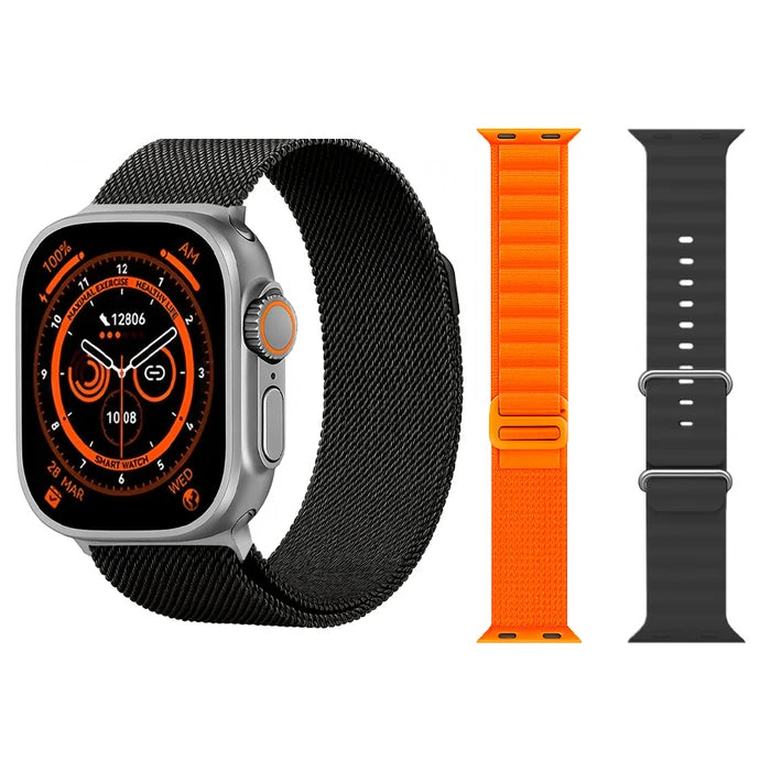 Reloj SmartWatch Ultra 2 Max con 3 Mallas Intercambiables