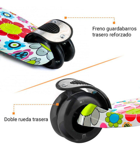 Tripatin Monopatin Infantil Plegable Aluminio Luces Colores