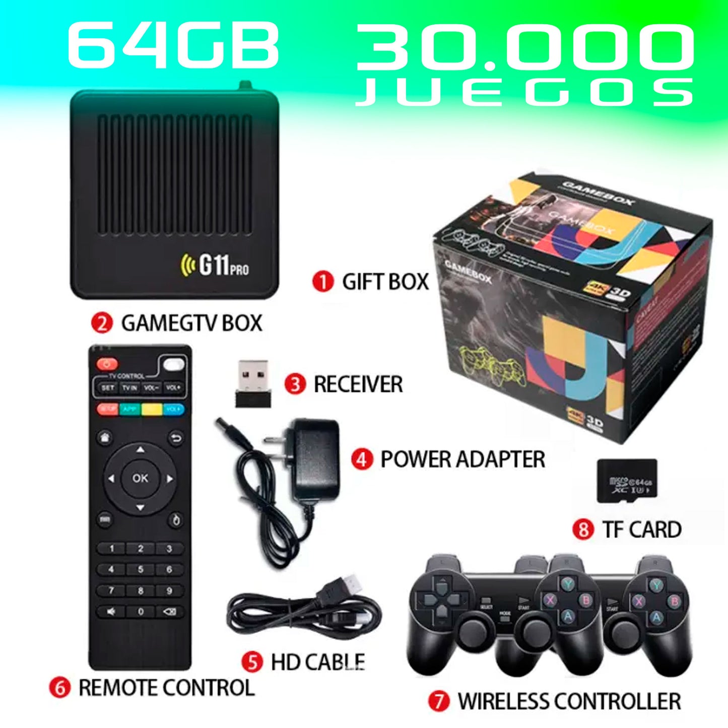 Consola Retro G11 Pro 37000 Juegos  64GB 2024 - OFERTA
