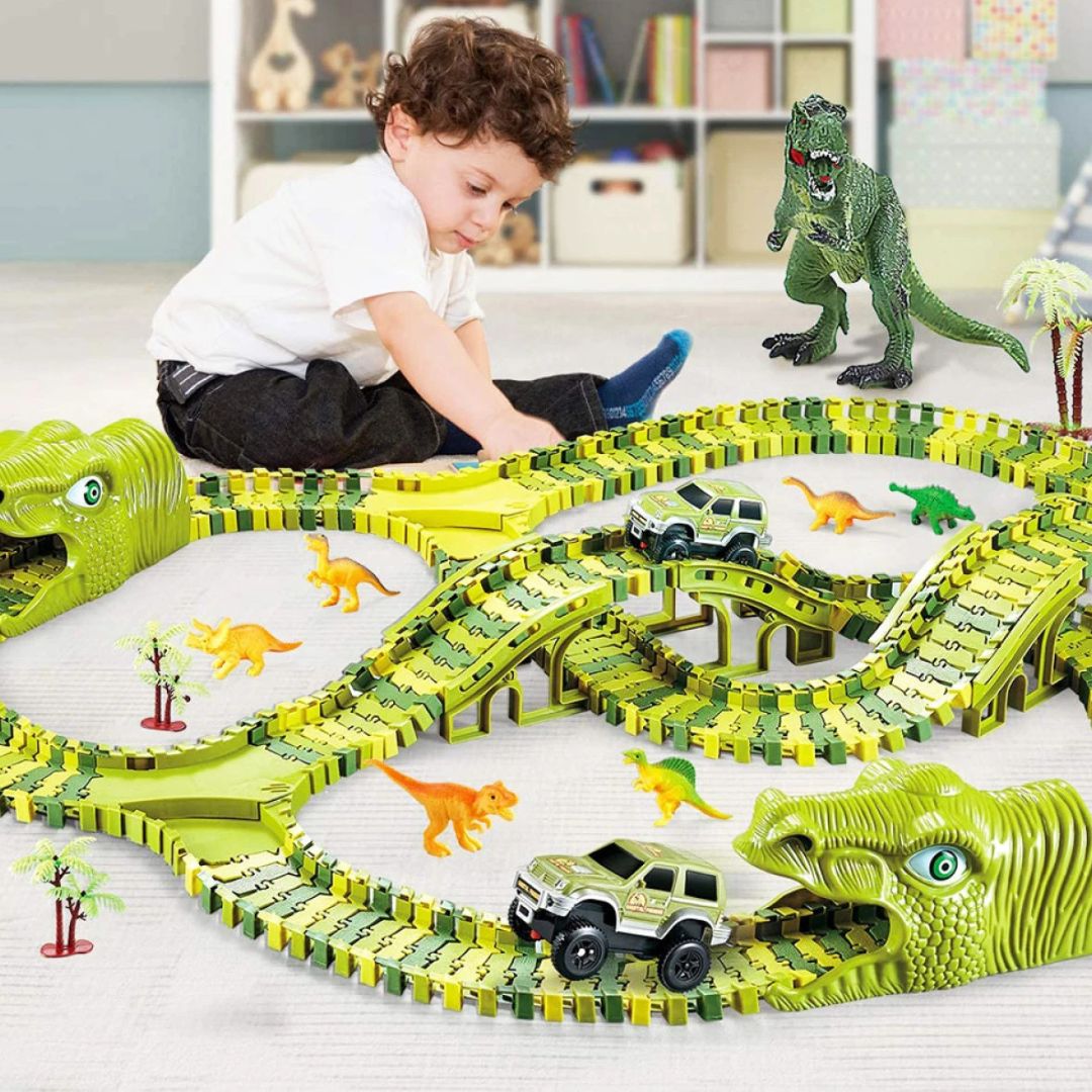 Pista Autos Dinosaurios Grande Flexible Magic Track