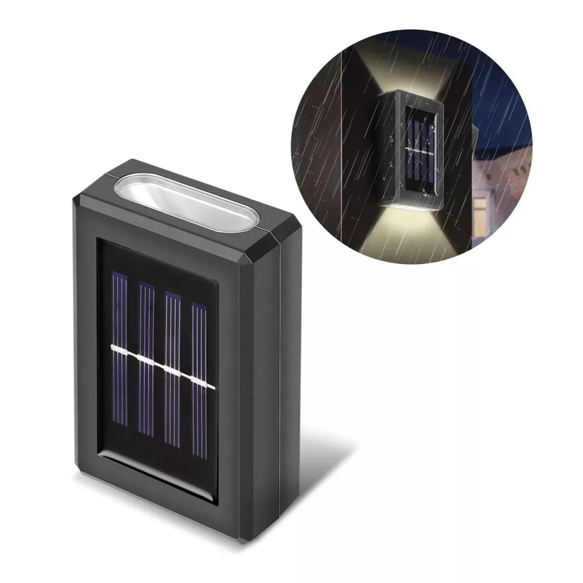 Foco Lámpara Aplique Solar Led Decoración Fotocélula pack X2