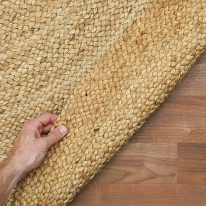 Alfombra redonda tejida de yute 100cm.