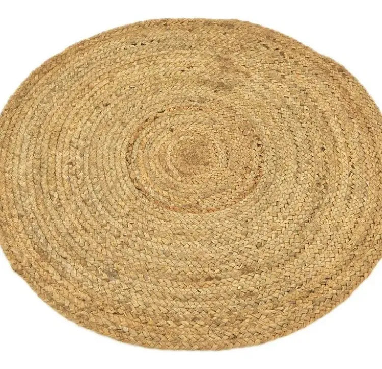 Alfombra redonda tejida de yute 100cm.