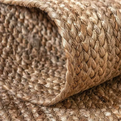 Alfombra redonda tejida de yute 80cm.