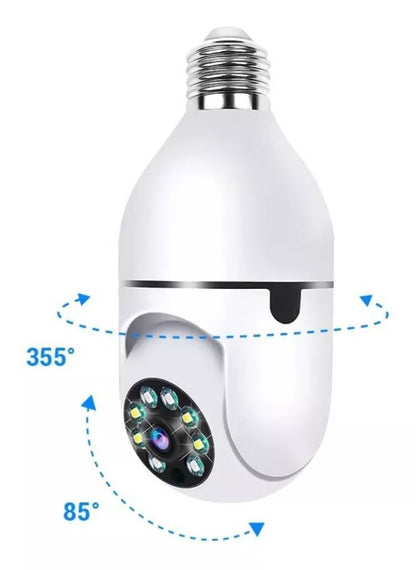 Lámpara Cámara De Seguridad Wifi Full Hd 360° 1080P