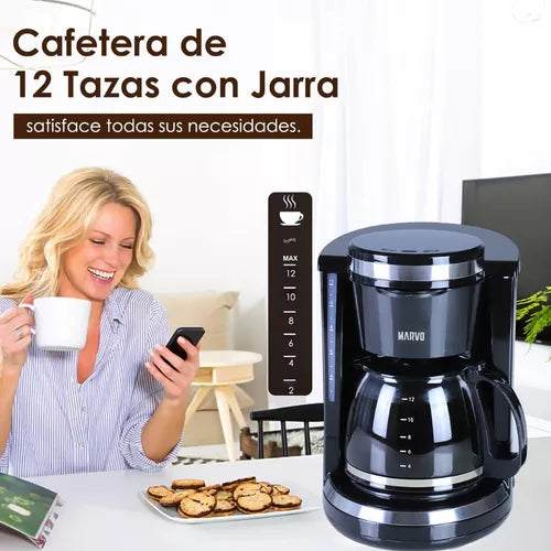 Cafetera De Vidrio Marvo Hcm-045 1.5L