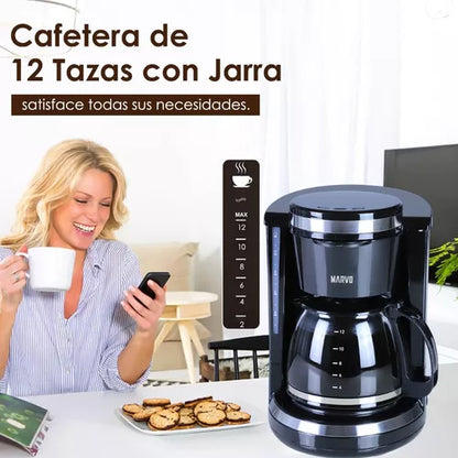 Cafetera De Vidrio Marvo Hcm-045 1.5L