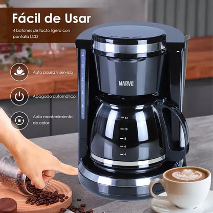 Cafetera De Vidrio Marvo Hcm-045 1.5L