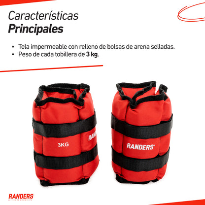 Par De Tobilleras / Muñequeras 3KG - Randers