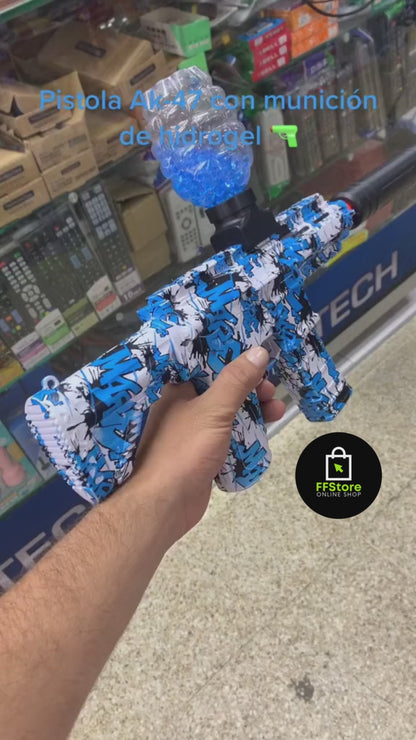 Pistola Hidrogel AK47 con Silenciador, Láser y Lentes