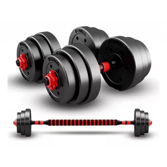Set De 2 Mancuernas + Barra 3 En 1 + 25 Kg En Pesas Randers