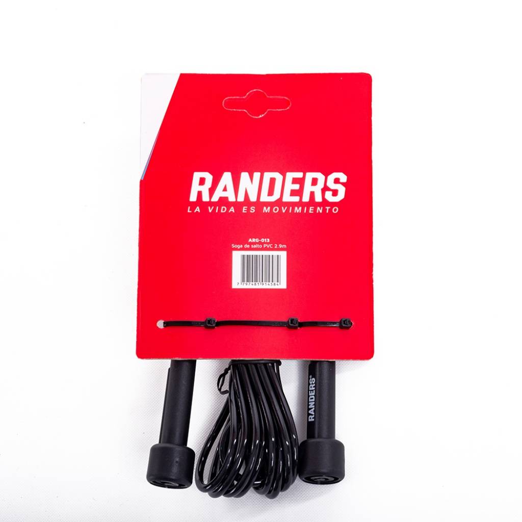 Cuerda de saltar de plástico 2.9M Negro Randers