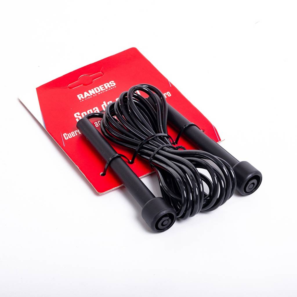 Cuerda de saltar de plástico 2.9M Negro Randers