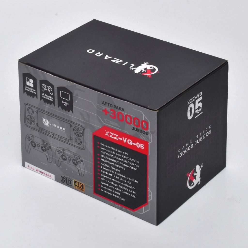 Consola Game Stick para TV 4K 64GB +30000 Juegos y + de 40 Emuladores (Estilo Play 5)