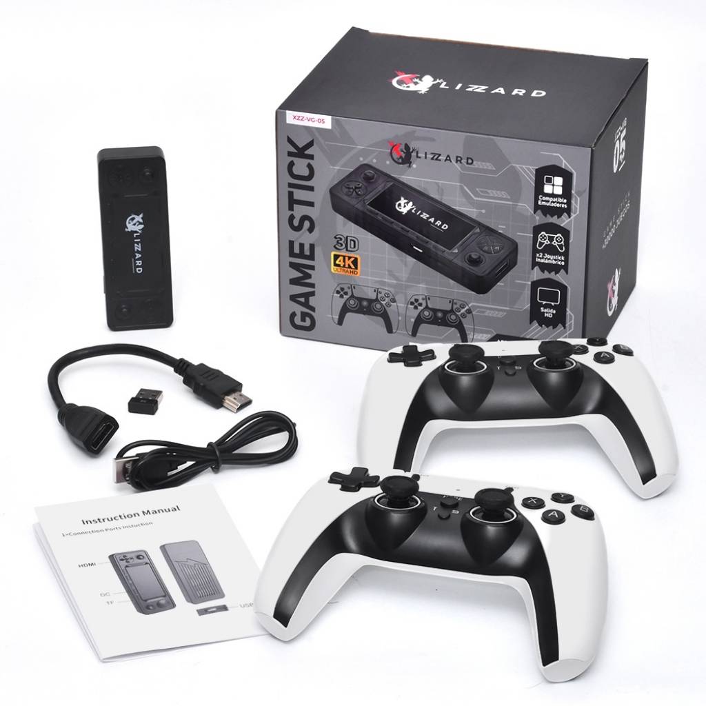 Consola Game Stick para TV 4K 64GB +30000 Juegos y + de 40 Emuladores (Estilo Play 5)