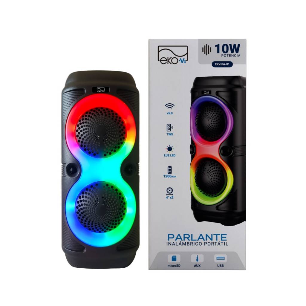 Parlante Bluetooth EKO-Vi 01 10W 4" 1200 mAh Negro