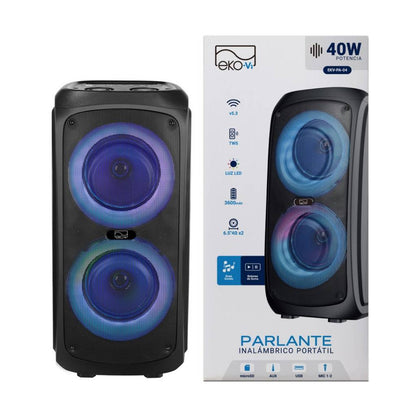 Parlante Bluetooth EKO-Vi 04 40W 6.5'' 3600 mAh Negro