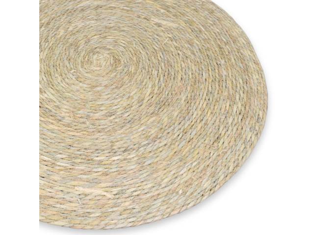 Alfombra redonda tejida de yute 80cm.