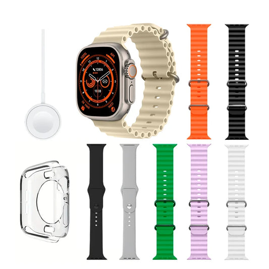 Set 8 en 1 ULTRA17 | Smartwatch + Funda + Cargador + 8 Mallas