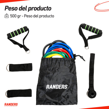 Set Bandas Elásticas tubo de Resistencia con Bolso Randers