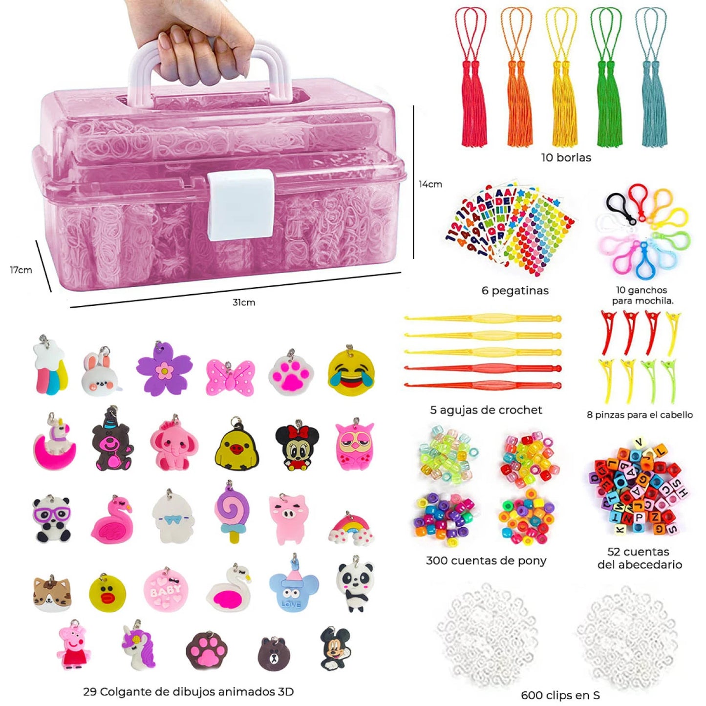 Set Valija De Banditas Gomitas Pulseras 17500 piezas