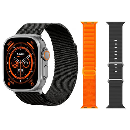 Combo Reloj Smartwatch Ultra 2 Max con 3 Mallas Intercambiables + Auricular P9 Plus Max