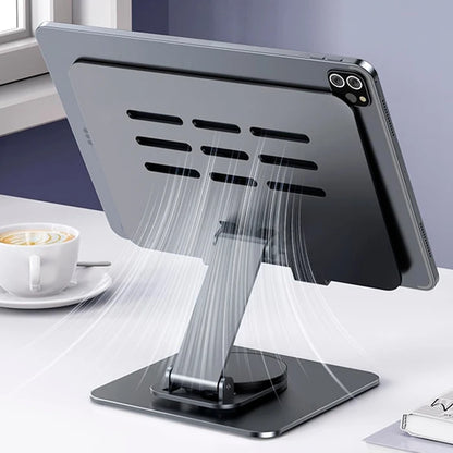 Soporte Móvil para Tablet, de Acero al Carbono, Ajustable y con Base Giratoria de 360°