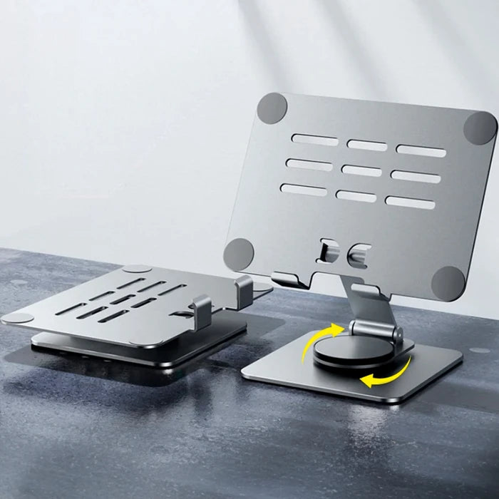 Soporte Móvil para Tablet, de Acero al Carbono, Ajustable y con Base Giratoria de 360°