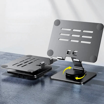 Soporte Móvil para Tablet, de Acero al Carbono, Ajustable y con Base Giratoria de 360°