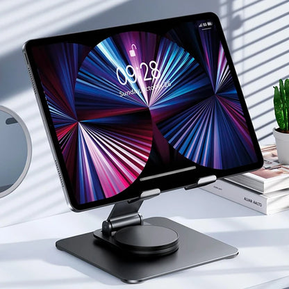 Soporte Móvil para Tablet, de Acero al Carbono, Ajustable y con Base Giratoria de 360°