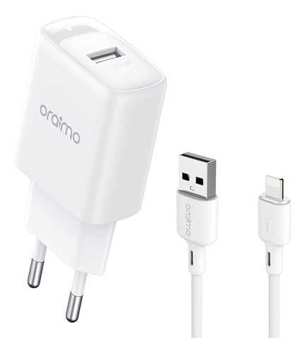 Cargador De Pared + Cable Usb - Lightning Oraimo Eu 2a 10w