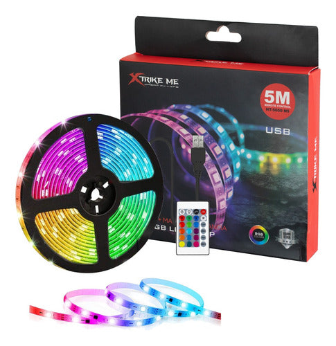 Rollo Led 5050 Rgb 5m C/control Usb Xtrike Me - Ffstoreuy