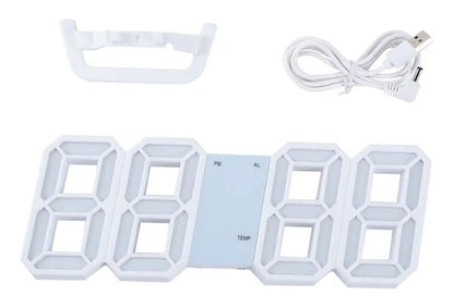 Reloj Digital Mesa Números Luz Led Moderno Despertador Usb